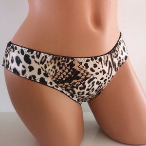 nwt Animal Print Lace Back Panty L